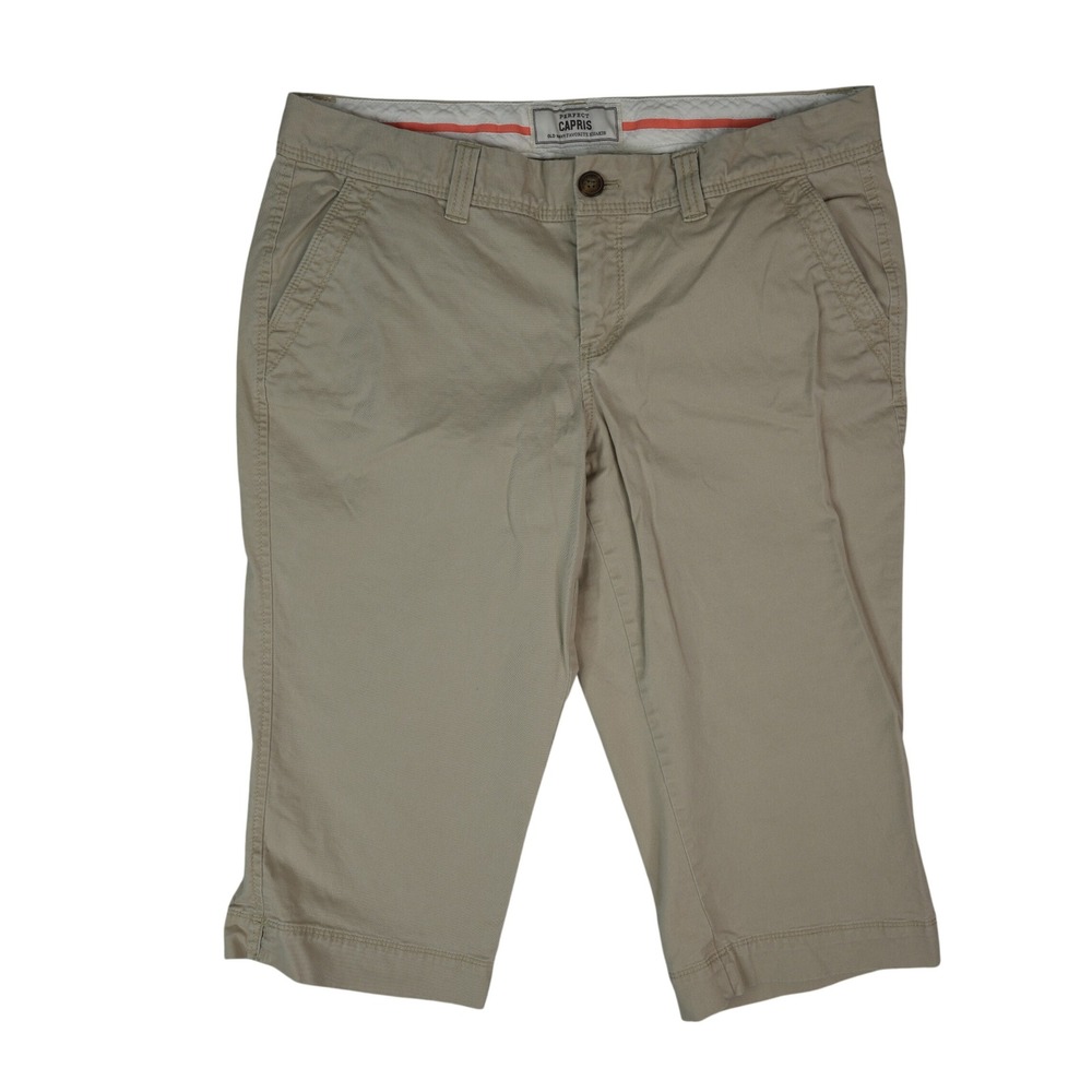 Old Navy Perfect Capris Womens 10R (33x17) Khaki Tan Stretch Favorite Khakis